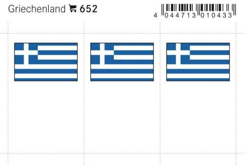 Lindner Flaggensticker Griechenland (6er Pack) 652 Neu