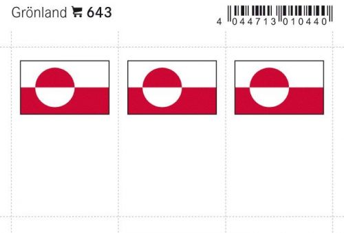 Lindner Flaggensticker Grönland (6er Pack) 643 Neu