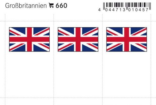 Lindner Flaggensticker Großbritannien (6er Pack) 660 Neu