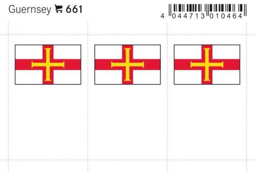 Lindner Flaggensticker Guernsey (6er Pack) 661 Neu
