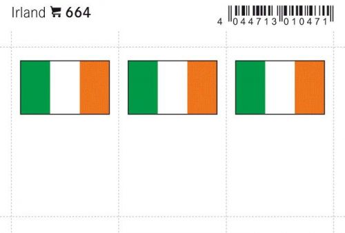 Lindner Flaggensticker Irland (6er Pack) 664 Neu