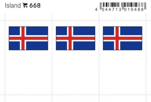 Lindner Flaggensticker Island (6er Pack) 668 Neu