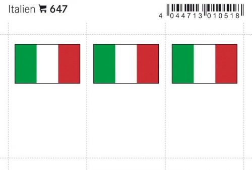 Lindner Flaggensticker Italien (6er Pack) 647 Neu