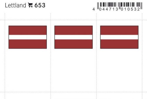 Lindner Flaggensticker Lettland (6er Pack) 653 Neu