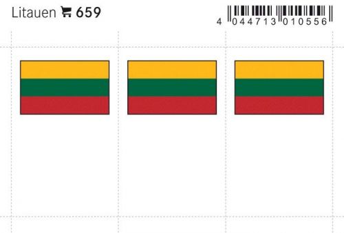 Lindner Flaggensticker Litauen (6er Pack) 659 Neu