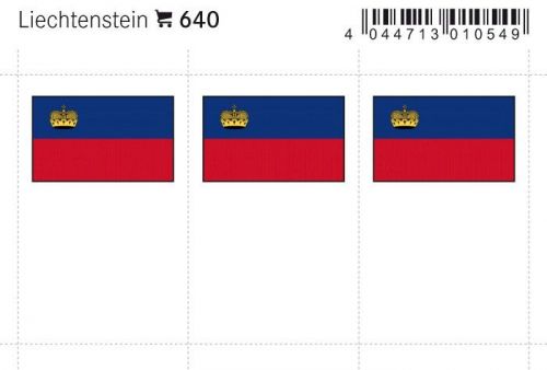 Lindner Flaggensticker Liechtenstein (6er Pack) 640 Neu