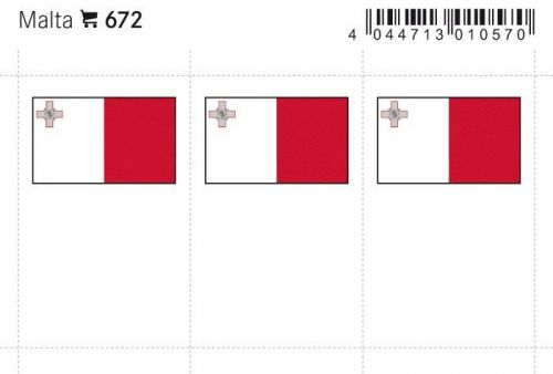 Lindner Flaggensticker Malta (6er Pack) 672 Neu