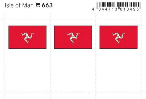 Lindner Flaggensticker Isle of Man (6er Pack) 663 Neu