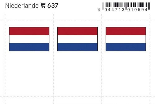 Lindner Flaggensticker Niederlande (6er Pack) 637 Neu