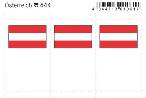 Lindner Flaggensticker Österreich (6er Pack) 644 Neu