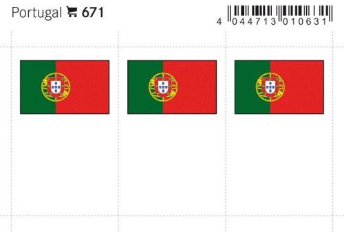Lindner Flaggensticker Portugal (6er Pack) 671 Neu