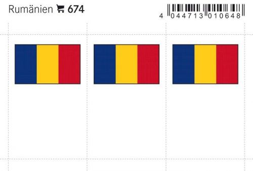 Lindner Flaggensticker Rumänien (6er Pack) 674 Neu