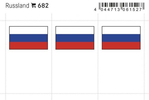Lindner Flaggensticker Russland (6er Pack) 682 Neu