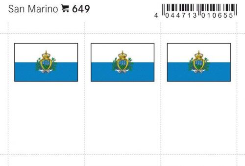 Lindner Flaggensticker San Marino (6er Pack) 649 Neu