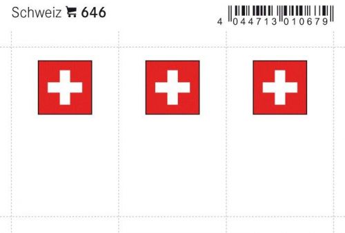 Lindner Flaggensticker Schweiz (6er Pack) 646 Neu