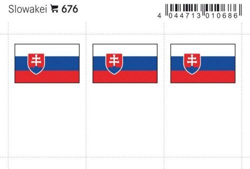 Lindner Flaggensticker Slowakei (6er Pack) 676 Neu