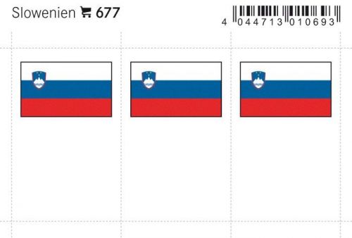 Lindner Flaggensticker Slowenien (6er Pack) 677 Neu