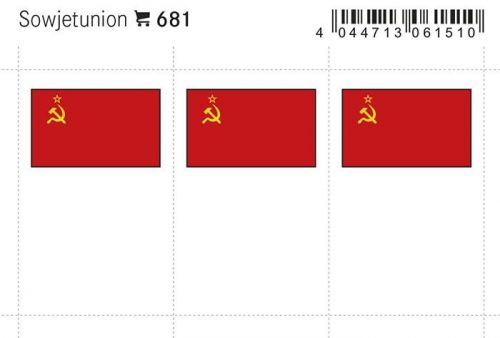 Lindner Flaggensticker Sowjetunion (6er Pack) 681 Neu
