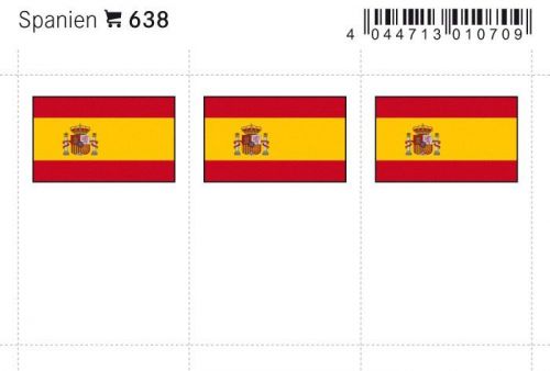 Lindner Flaggensticker Spanien (6er Pack) 638 Neu