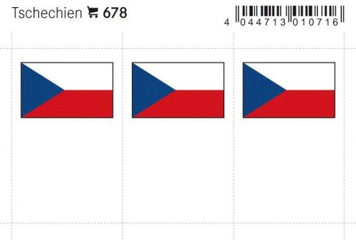 Lindner Flaggensticker Tschechien (6er Pack) 678 Neu