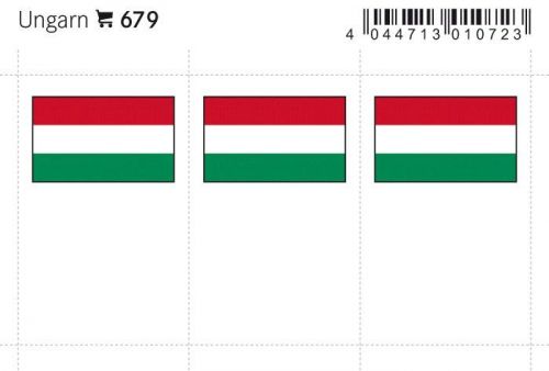 Lindner Flaggensticker Ungarn (6er Pack) 679 Neu