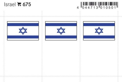 Lindner Flaggensticker Israel (6er Pack) 675 Neu