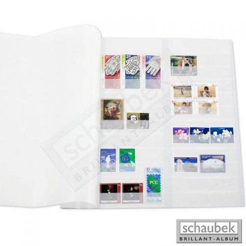 Schaubek Einsteckblätter Donau eb100-10 weiß mit Mittelstreifen 10 Blatt Neu