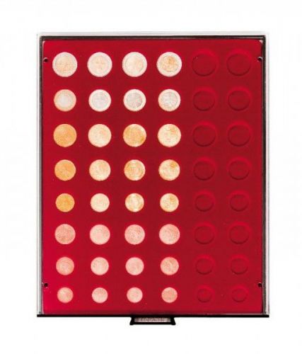 Lindner Münzbox Dunkelrot Rauchglas 2906 Neu