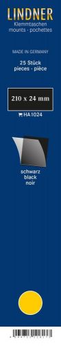 Lindner Klemmstreifen Schwarz 210 x 24 mm (25 Stück) HA1024 Neu