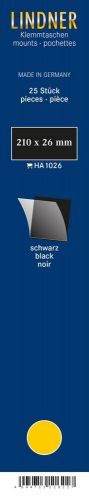 Lindner Klemmstreifen Schwarz 210 x 26 mm (25 Stück) HA1026 Neu
