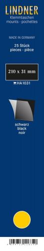 Lindner Klemmstreifen Schwarz 210 x 31 mm (25 Stück) HA1031 Neu