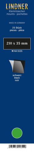 Lindner Klemmstreifen Schwarz 210 x 35 mm (25 Stück) HA1035 Neu