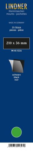 Lindner Klemmstreifen Schwarz 210 x 36 mm (25 Stück) HA1036 Neu