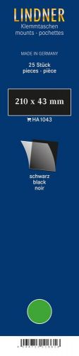 Lindner Klemmstreifen Schwarz 210 x 43 mm (25 Stück) HA1043 Neu