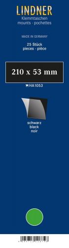 Lindner Klemmstreifen Schwarz 210 x 53 mm (25 Stück) HA1053 Neu