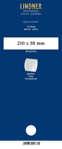 Lindner Klemmstreifen Klar 210 x 58 mm (10 Stück) HA2058 Neu