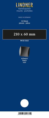 Lindner Klemmstreifen Schwarz 210 x 60 mm (10 Stück) HA1060 Neu