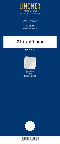 Lindner Klemmstreifen Klar 210 x 60 mm (10 Stück) HA2060 Neu
