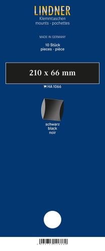 Lindner Klemmstreifen Schwarz 210 x 66 mm (10 Stück) HA1066 Neu