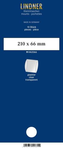 Lindner Klemmstreifen Klar 210 x 66 mm (10 Stück) HA2066 Neu