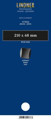 Lindner Klemmstreifen Schwarz 210 x 68 mm (10 Stück) HA1068 Neu