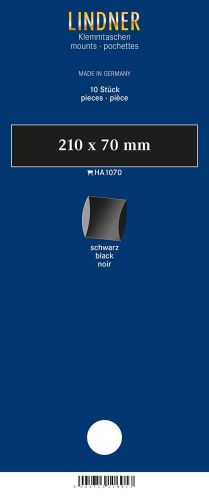 Lindner Klemmstreifen Schwarz 210 x 70 mm (10 Stück) HA1070 Neu