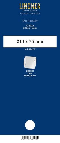 Lindner Klemmstreifen Klar 210 x 75 mm (10 Stück) HA2075 Neu