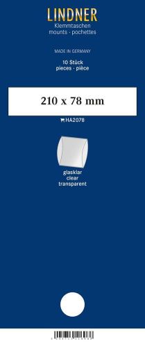 Lindner Klemmstreifen Klar 210 x 78 mm (10 Stück) HA2078 Neu