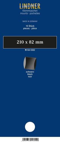 Lindner Klemmstreifen Schwarz 210 x 82 mm (10 Stück) HA1082 Neu