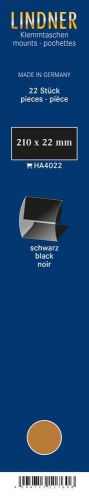 Lindner Klemmfix Streifen Schwarz 210 x 22 mm (22 Stück) HA4022 Neu