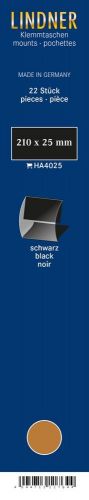 Lindner Klemmfix Streifen Schwarz 210 x 25 mm (22 Stück) HA4025 Neu