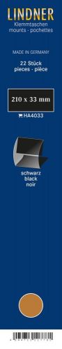 Lindner Klemmfix Streifen Schwarz 210 x 33 mm (22 Stück) HA4033 Neu