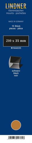 Lindner Klemmfix Streifen Schwarz 210 x 35 mm (15 Stück) HA4035 Neu