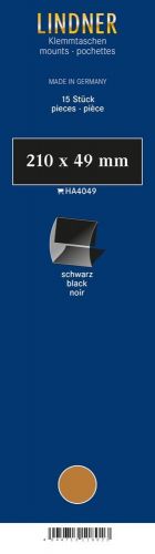 Lindner Klemmstreifen/ Klemmtaschen Schwarz HA4049 Neu